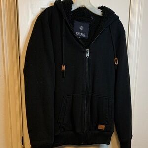 Buffalo David Bitton Black Fleece-Lined Hoodie